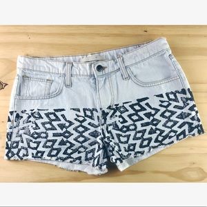 Joes Jean Denim Aztec Tribal Print Cut Off Shorts